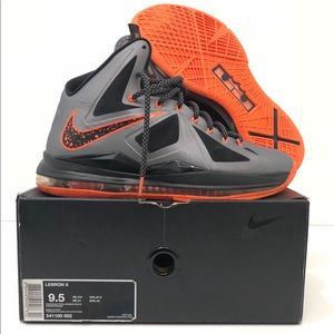 Nike Lebron X 10 Charcoal Total Orange Black Lava